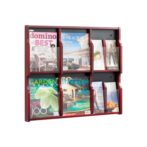 Safco Expose 6 Magazine 12 Pamphlet Display - Mahogany/Black 5703MH - main